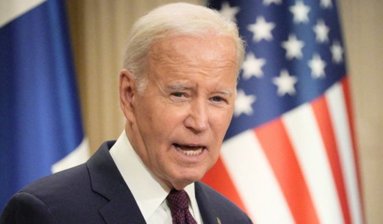 President Joe Biden speaks during a news conference in Helsinki on Thursday.