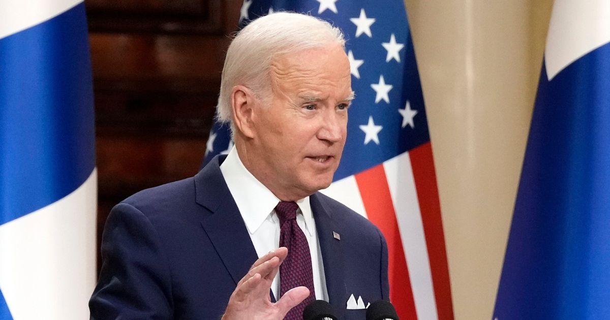 President Joe Biden speaks during a news conference with Finnish President Sauli Niinisto at the Presidential Palace in Helsinki, Finland, on Thursday.