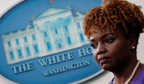 White House press secretary Karine Jean-Pierre talks to reporters during the daily news conference at the White House in a file photo from June 30. The White House has issued new guidelines that may restrict some conservative news outlets from attending the briefings.