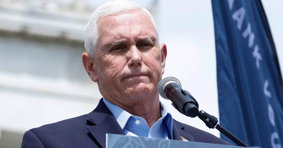Republican presidential candidate and former U.S. Vice President Mike Pence, seen in a June 24 photo, said he does not think the leading Republican candidates understand the need for the U.S. to support Ukraine.