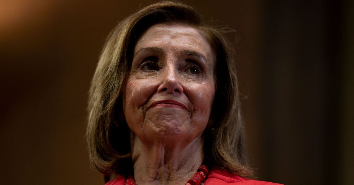 Rep. Nancy Pelosi attends a news conference introducing the Equality Act, outside the U. S. Capitol in Washington, D.C., on June 21.