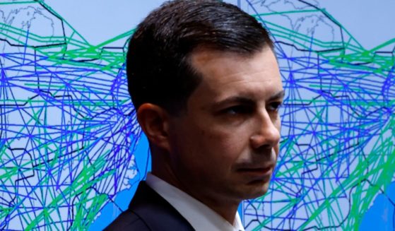 Transportation Secretary Pete Buttigieg holds a news conference at the department's headquarters on May 23 in Washington, D.C.