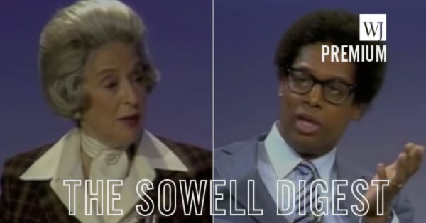 In their 1981 televised conversation, Thomas Sowell, right, made mincemeat of Harriet Pilpel's arguments about the wage gap between men and women.