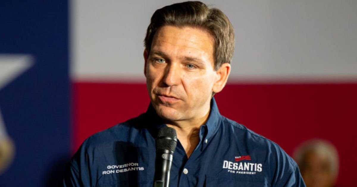 Florida Gov. Ron DeSantis speaks during a campaign rally in Eagle Pass, Texas, on June 26.