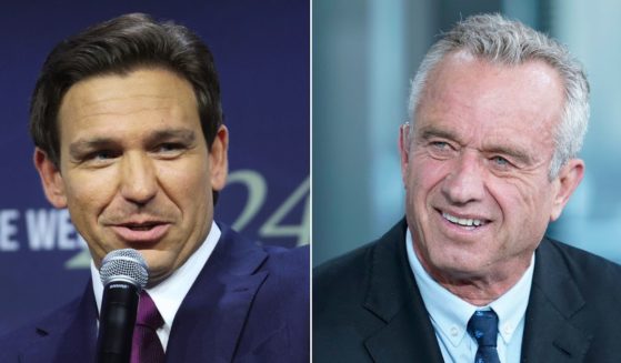 Republican presidential candidate and Florida Gov. Ron DeSantis, left, was asked whether he'd consider maverick Democratic presidential candidate Robert F. Kennedy Jr., right, as his running mate.