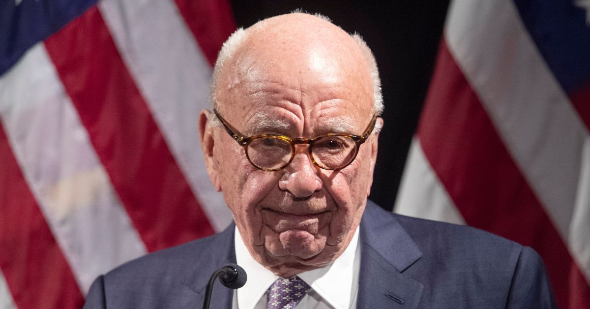 Rupert Murdoch introduces Secretary of State Mike Pompeo during the Herman Kahn Award Gala, in New York, on October 30, 2019.