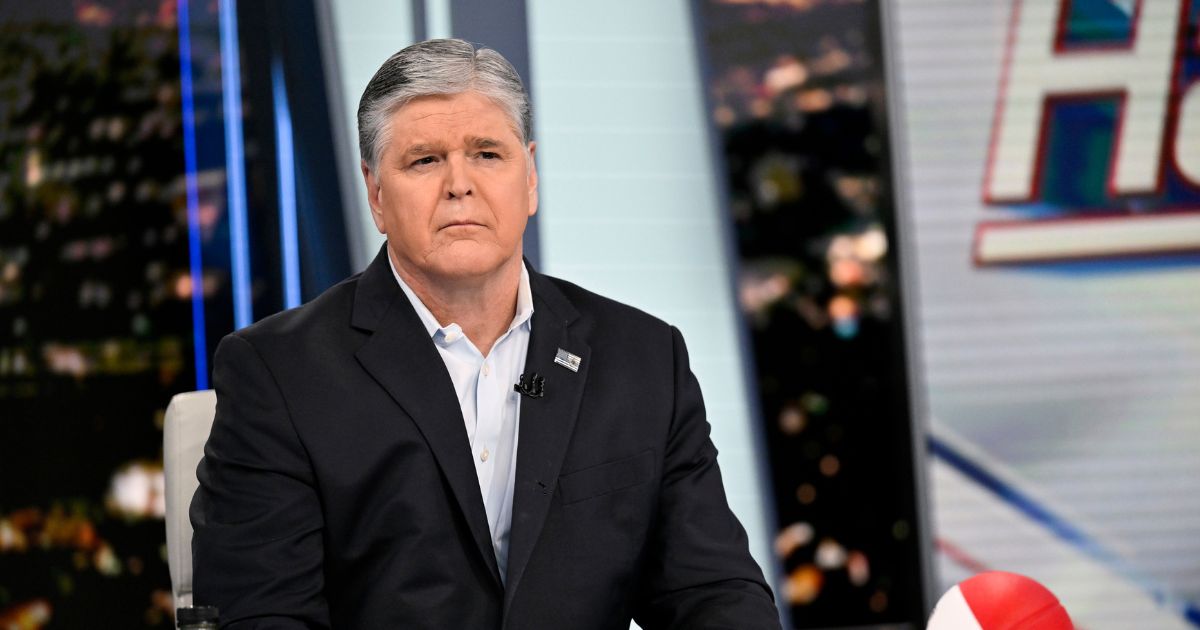 Fox News commentator Sean Hannity tapes "Hannity" at Fox News Studios in New York on March 16.