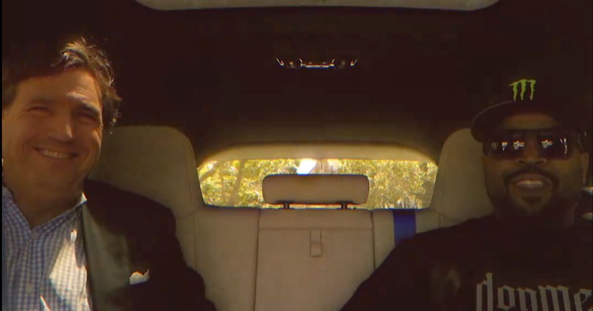 On Tuesday, Tucker Carlson, left, interviewed Ice Cube, right, for an episode of "Tucker on Twitter."