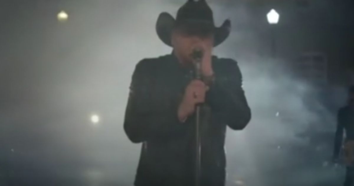 Country singer Jason Aldean is seen in the music video for "Try That in a Small Town."