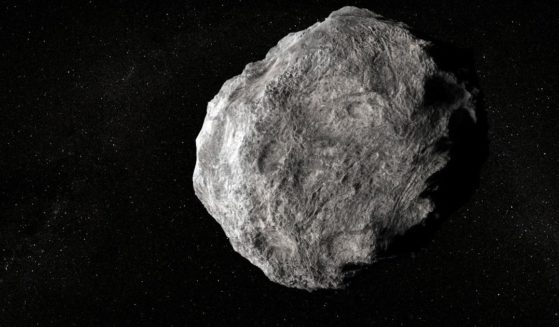 The above computer-generated image is of an asteroid.