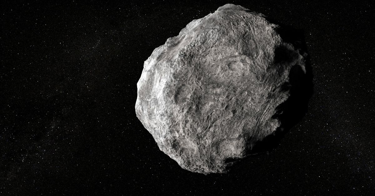 The above computer-generated image is of an asteroid.