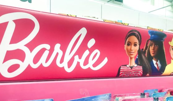 Barbie doll stands are seen on the stand of a toy store on July 19, 2023 in Madrid, Spain.