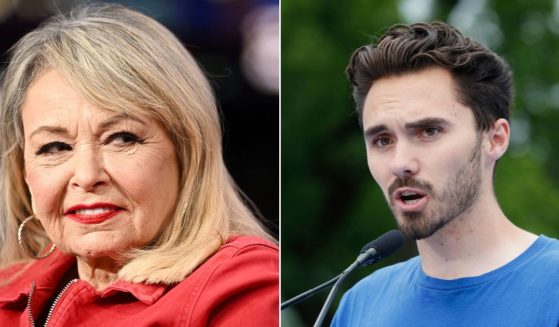 Conservative personality Roseanne Barr, left, comments on gun control activist David Hogg after he targeted Senator Mitch McConnell's freezing moment earlier in the week.