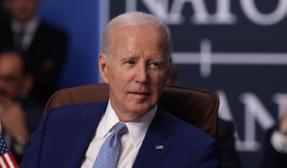 President Joe Biden attends the opening high-level session of the 2023 NATO Summit on Tuesday in Vilnius, Lithuania.