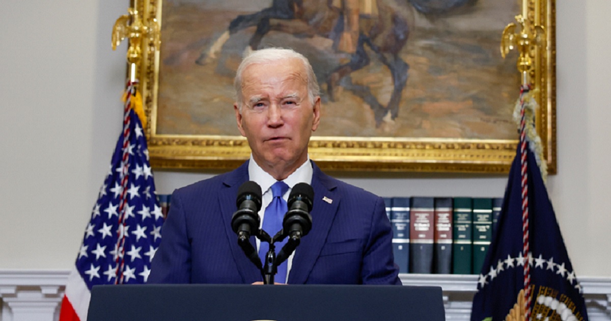 President Joe Biden, pictured speaking in the Roosevelt Room of the White House on Friday.