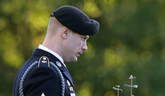 Then-Army Sgt. Bowe Bergdahl leaves the Fort Bragg courtroom facility in Fort Bragg, North Carolina, on Nov. 3, 2017.