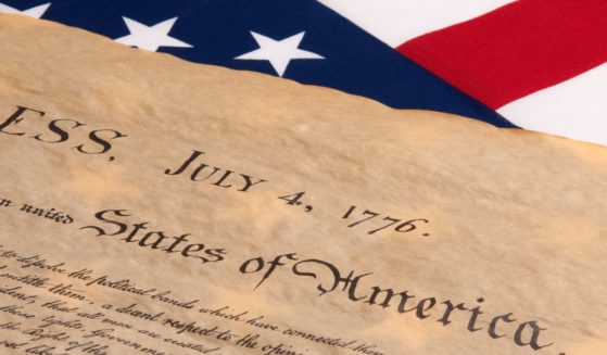 The Declaration of Independence is seen in the above stock image.
