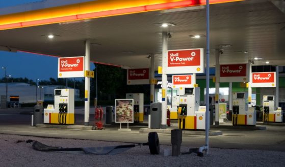 The above image is of a gas station.