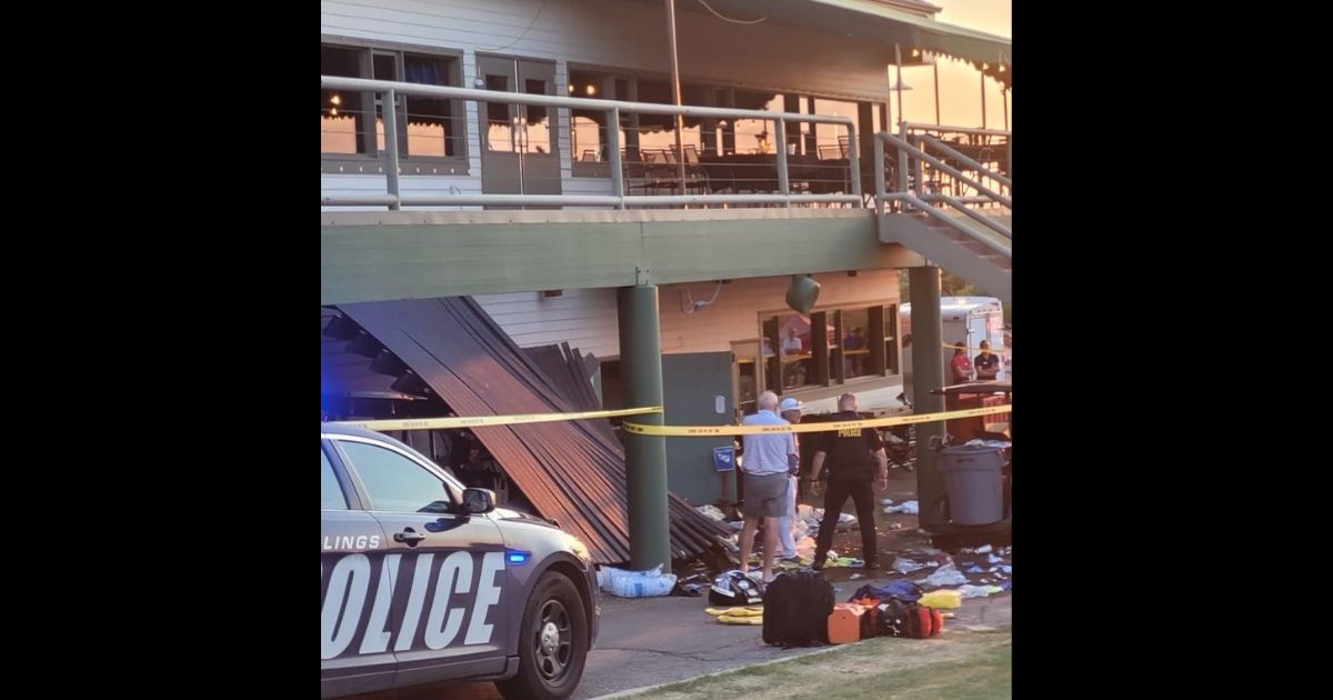 A deck collapsed Saturday at Billings' Briarwood Country Club in Montana.