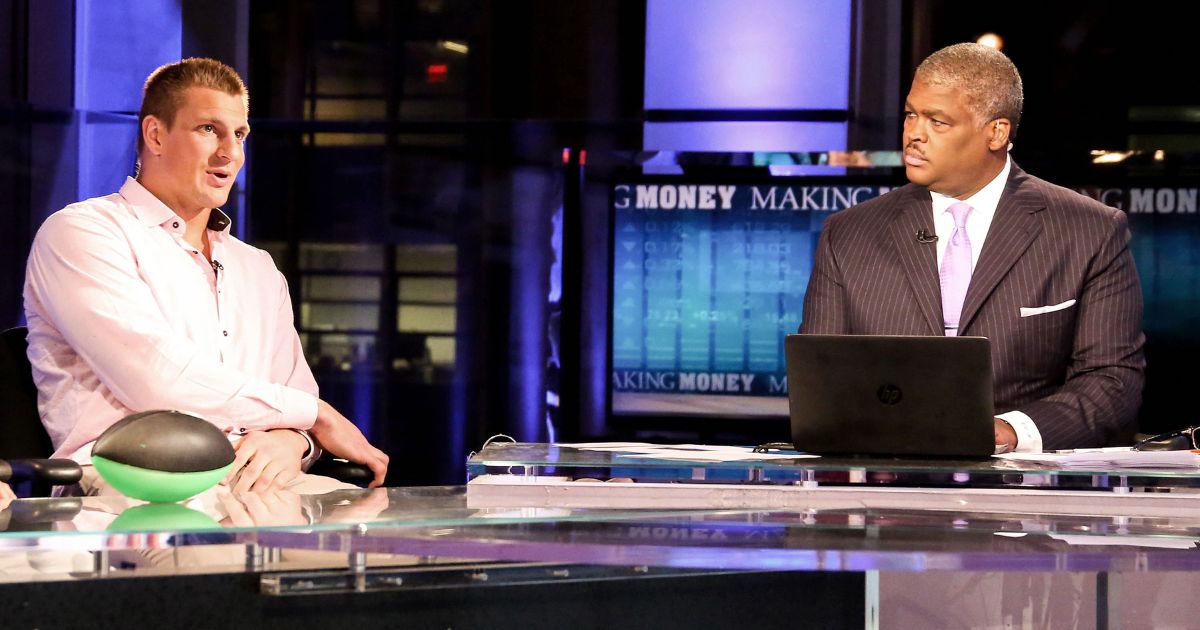 NFL star Rob Gronkowski and FOX Business Network's "Making Money" host Charles Payne at FOX Studios on November 3, 2017 in New York City.