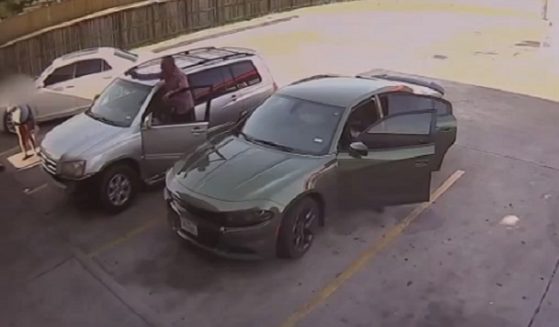 A man armed with a a handgun menaces a couple in Houston.