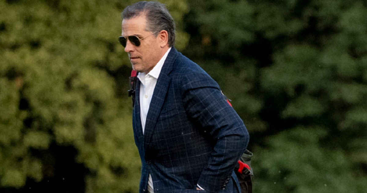 Hunter Biden is pictured in a June 25 file photo arriving at the White House from Camp David with his family.