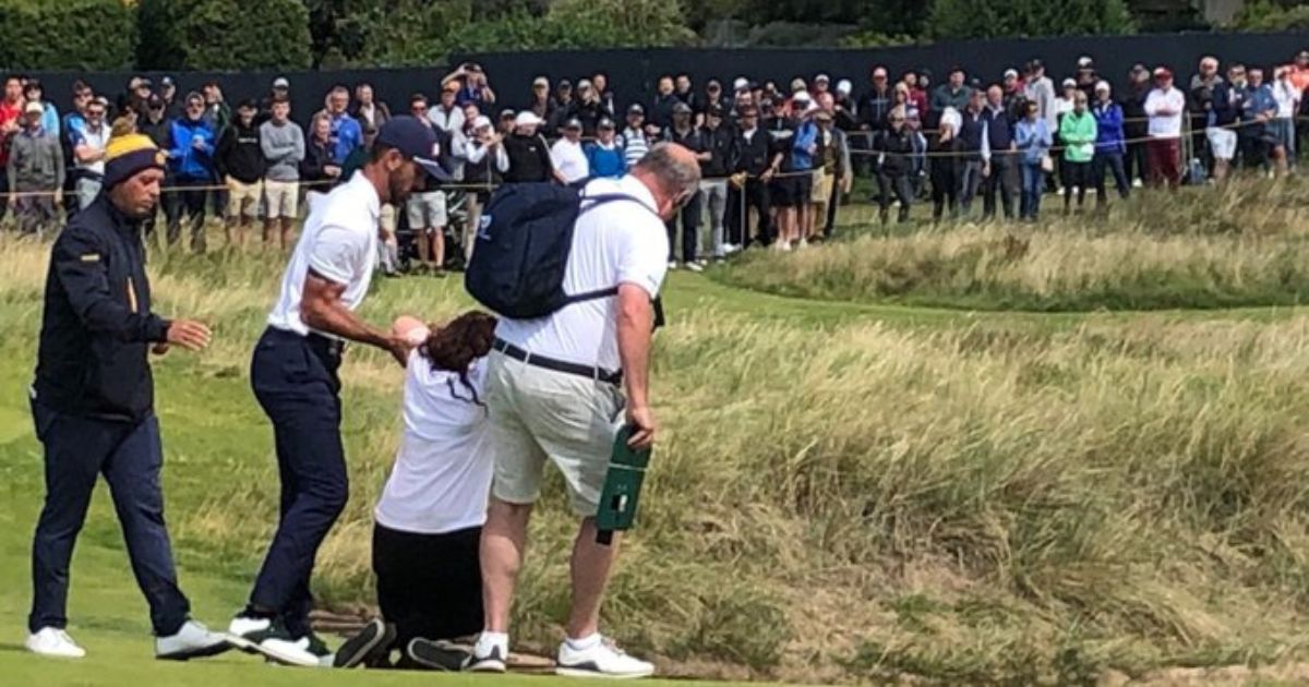 Climate activists disrupted the British Open on Friday and were quickly apprehended.
