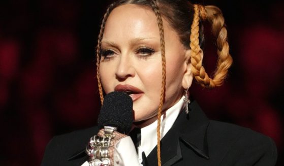 Madonna speaks onstage during the 65th GRAMMY Awards at Crypto.com Arena on Feb. 5 in Los Angeles.