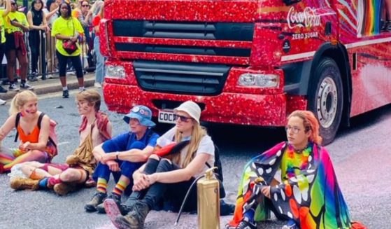 Anti-oil protesters disrupted a "pride" parade in London on Saturday.