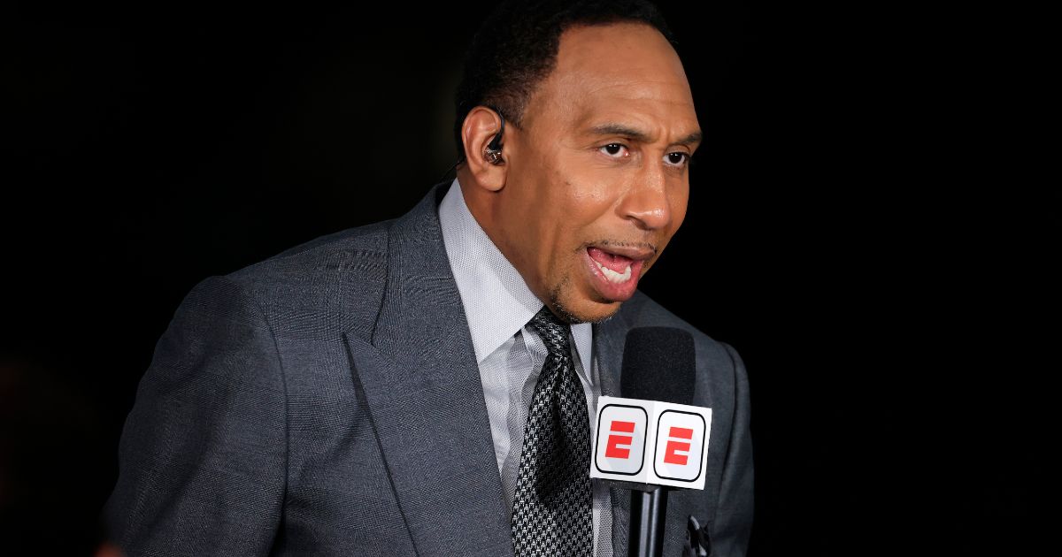 ESPN analyst Stephen A. Smith during Game Three of the NBA Finals between the Milwaukee Bucks and the Phoenix Suns at Fiserv Forum on July 11, 2021 in Milwaukee, Wisconsin.