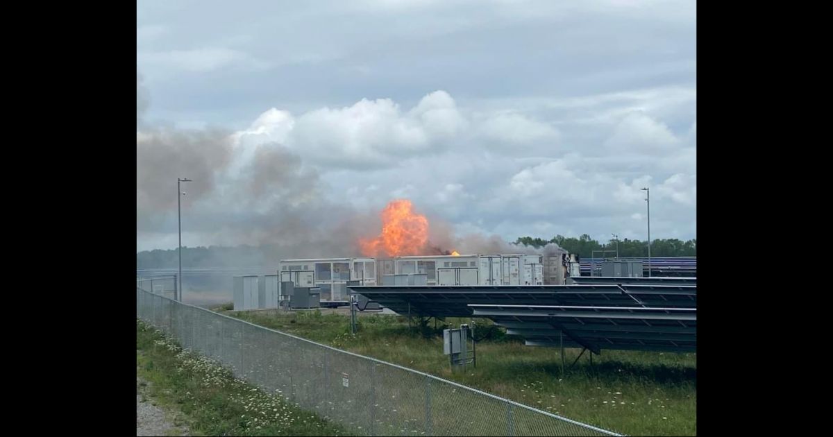 In a post from Thursday, firefighters battled a battery fire at a Jefferson County solar farm in New York.