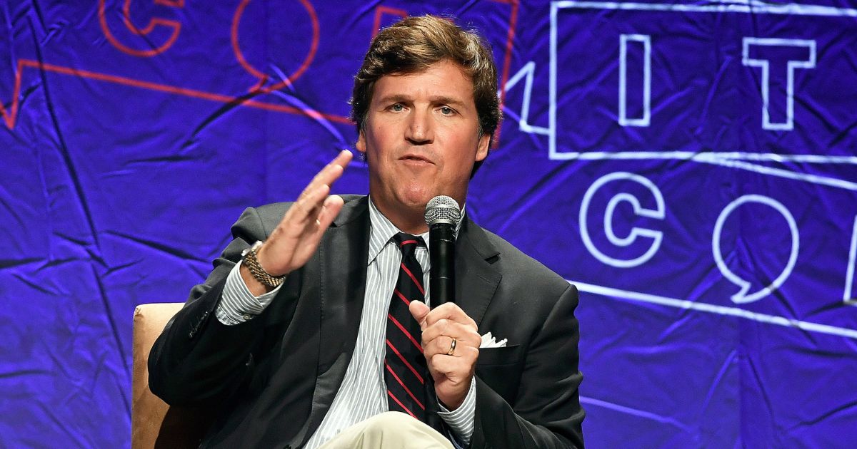 Fox News anchor Tucker Carlson speaks during Politicon 2018 at Los Angeles Convention Center on Oct. 21, 2018, in Los Angeles.