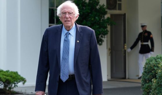 Sen. Bernie Sanders, I-Vt., walks out of the West Wing to speak with reporters following his meeting with President Joe Biden at the White House in Washington, Monday, July 17, 2023.
