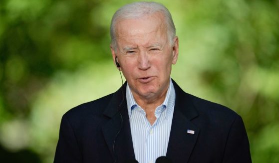 President Joe Biden speaks during a joint news conference with Japan's Prime Minister Fumio Kishida and South Korea's President Yoon Suk Yeol on Friday, Aug. 18, 2023, at Camp David, the presidential retreat, near Thurmont, Maryland. (Andrew Harnik / AP)
