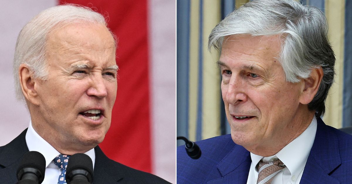 At left, President Joe Biden speaks at Arlington National Cemetery in Arlington, Virginia, on May 29. At right, Democratic Rep. Don Beyer of Virginia speaks during a hearing in the Rayburn House Office Building on Capitol Hill in Washington on Nov. 16, 2022.