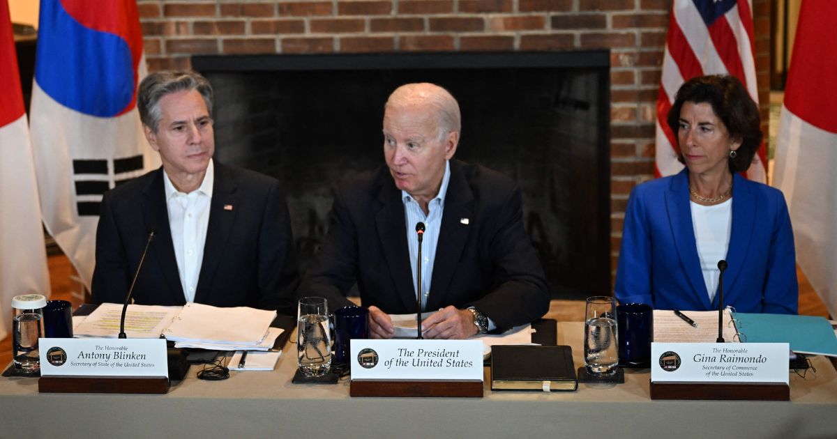 Biden’s media request caught on mic before abrupt end to event with world leaders.