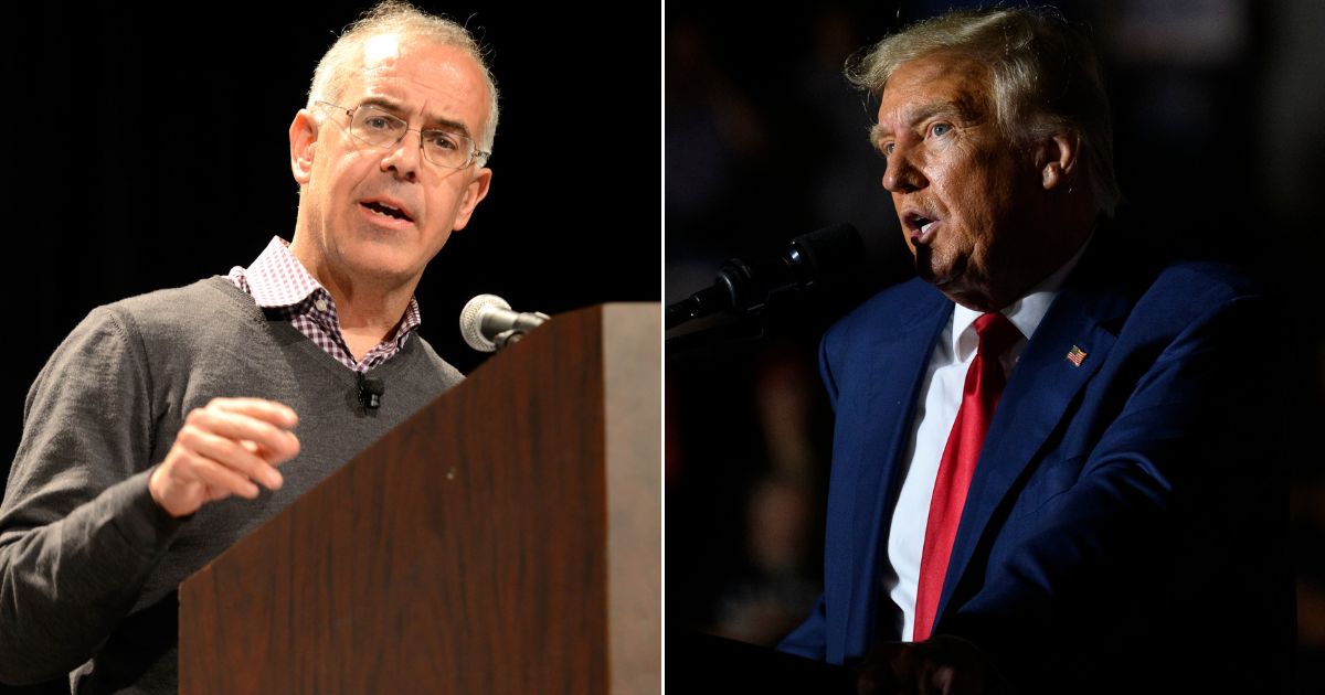 New York Times columnist David Brooks, seen at left in a 2015 photo, came close to hitting on the truth about former President Donald Trump's popularity when he posed the question, "What if [elites and liberals] are the bad guys?"