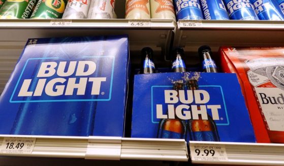 Bud Light, made by Anheuser-Busch, sits on a store shelf in Miami on July 27.