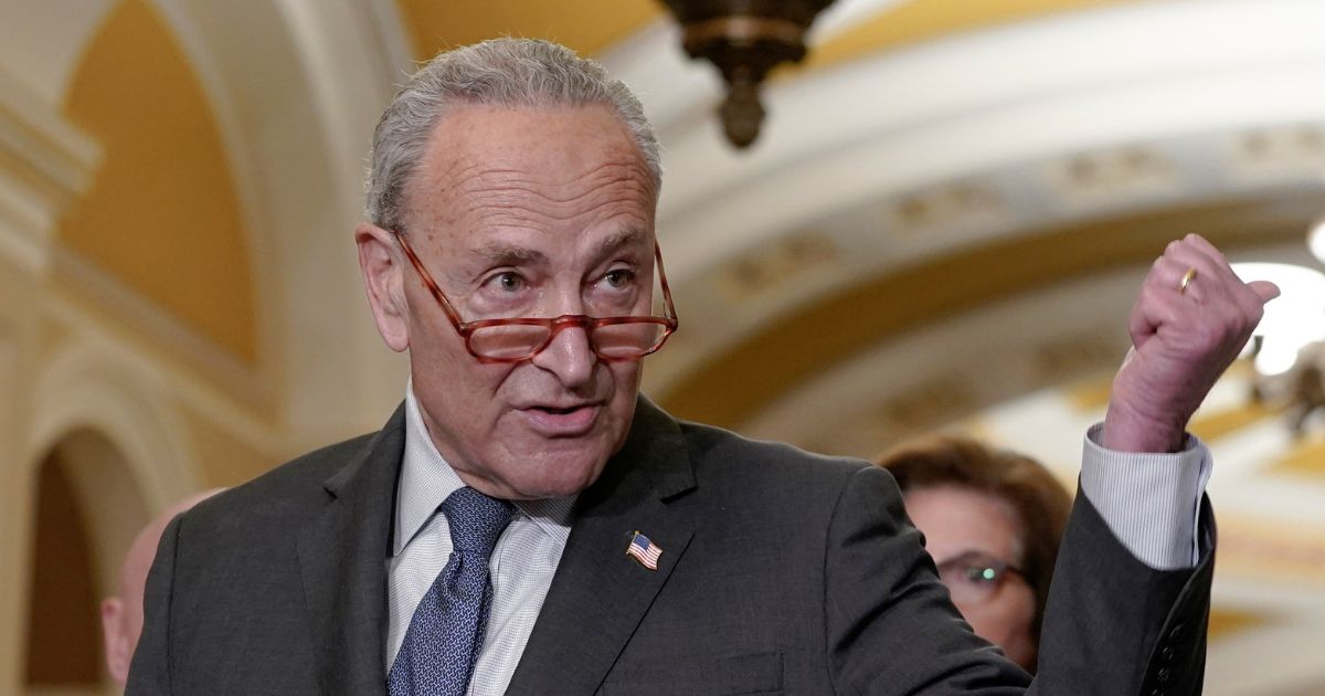 Sen. Chuck Schumer speaks to reporters