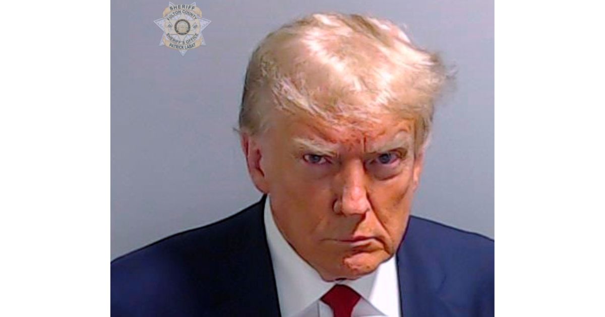 the booking photo of former President Donald Trump