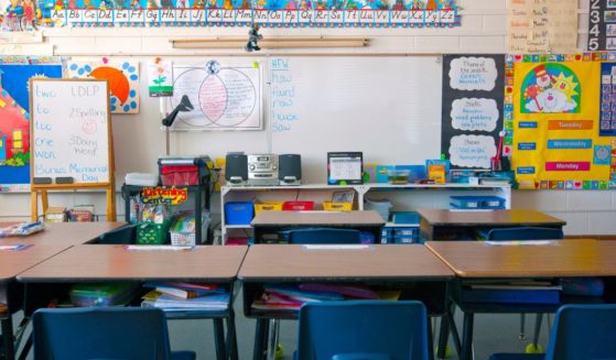 This stock photo shows an elementary school classroom in the United States. A Texas elementary school teacher resigned on Monday after making racist remarks.