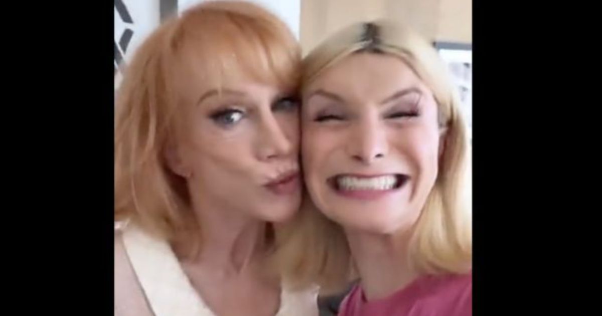 Comedian Kathy Griffin, left, attempted a publicity stunt with transgender influencer Dylan Mulvaney, right, by hosting a salon with him and several female celebrities.