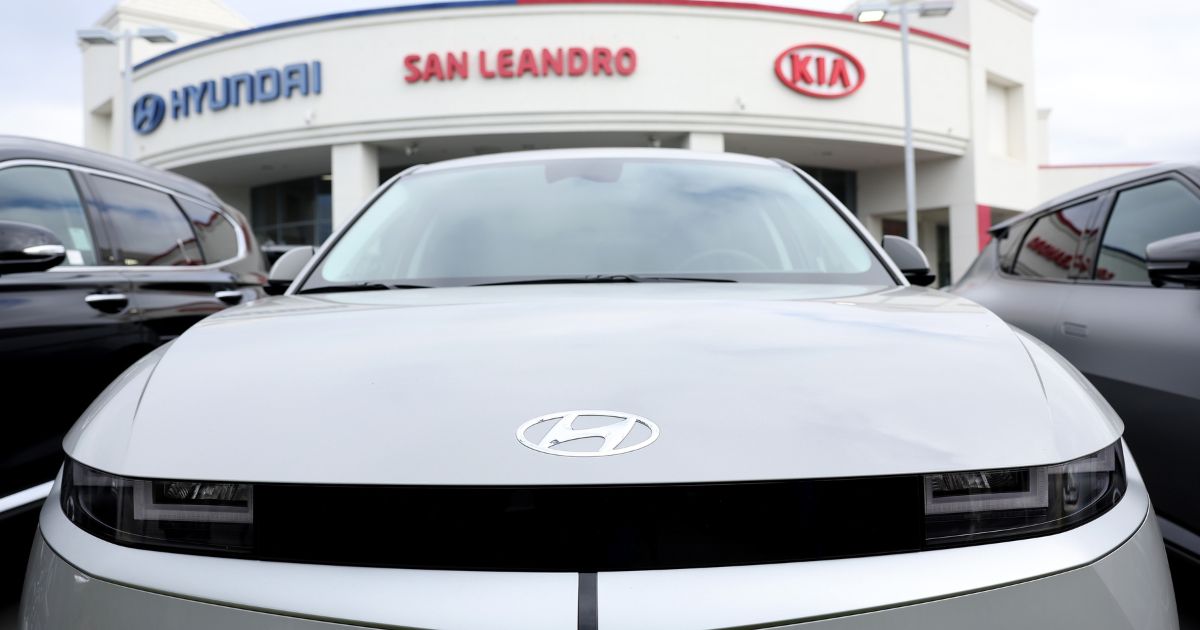 A new Hyundai car is displayed on the sales lot at San Leandro Hyundai and Kia in San Leandro, California on May 30.