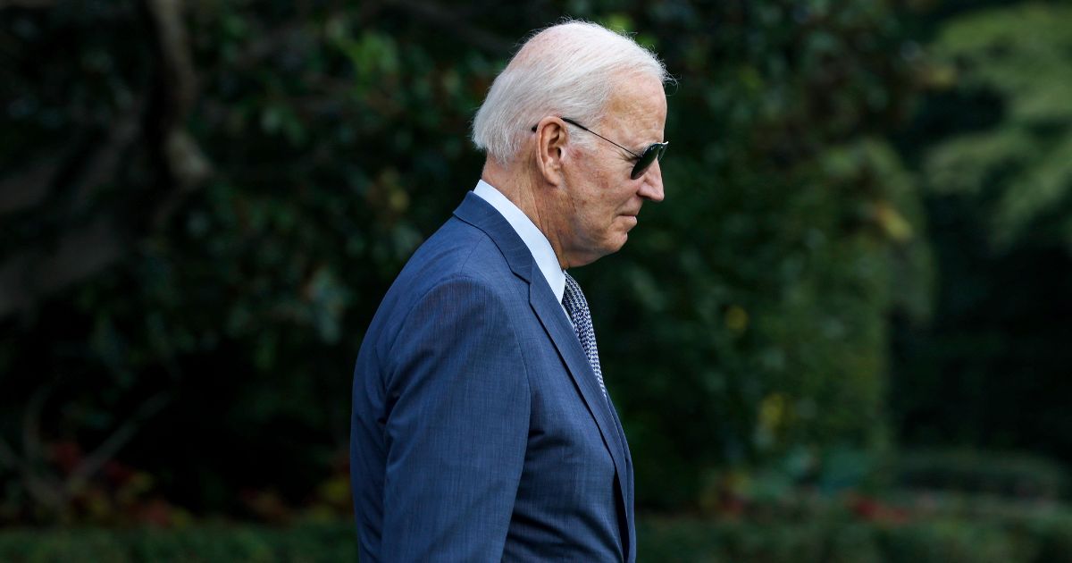 President Joe Biden walks to Marine One on the South Lawn of the White House on Friday in Washington, D.C.