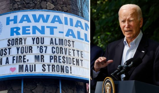 A Hawaiian rental company used its storefront signage to criticize President Joe Biden's response to the Maui wildfire.