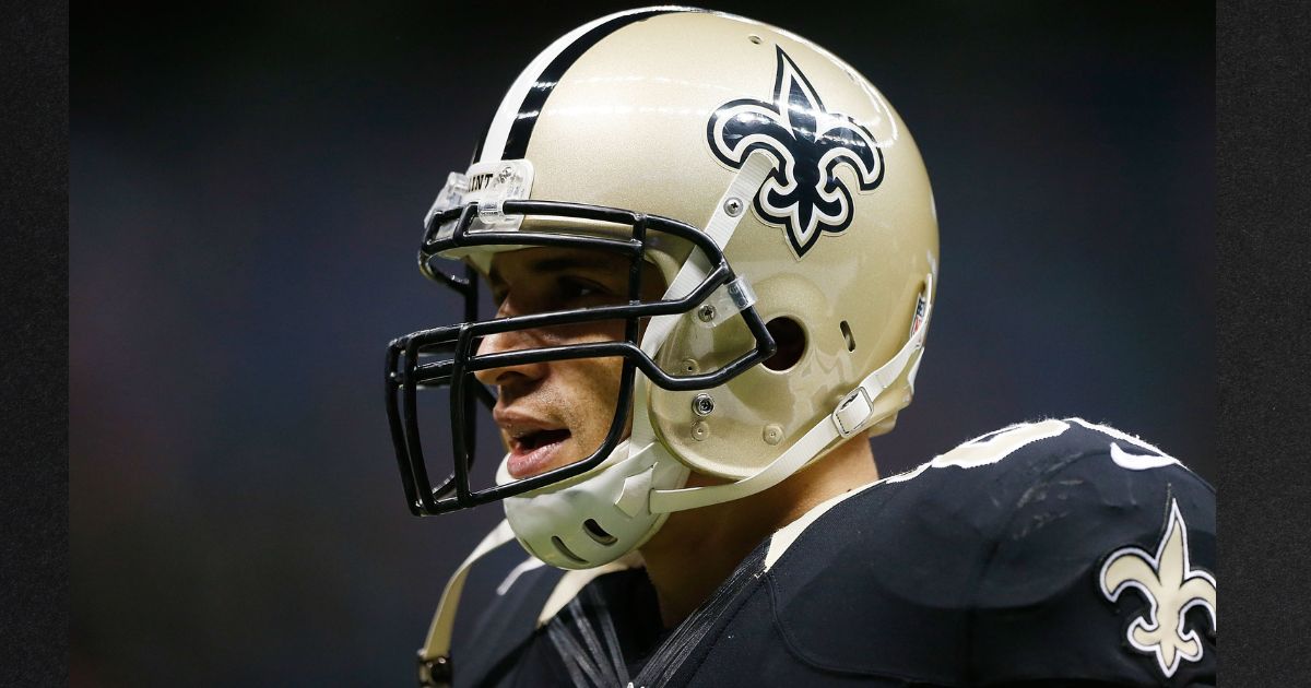Jimmy Graham of the New Orleans Saints is seen in a file photo from 2014. Graham was hospitalized after a medical episode Friday, the team reported.