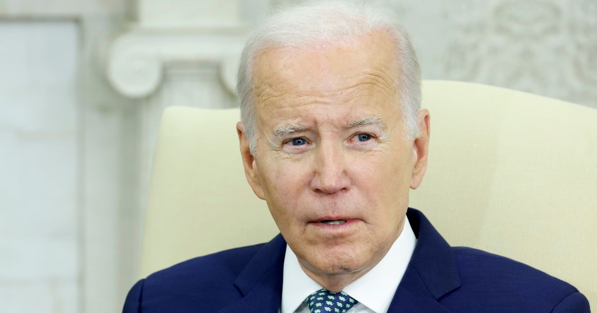 President Joe Biden speaks during a meeting in the Oval Office with Indian Prime Minister Narendra Modi at the White House in Washington on June 22.