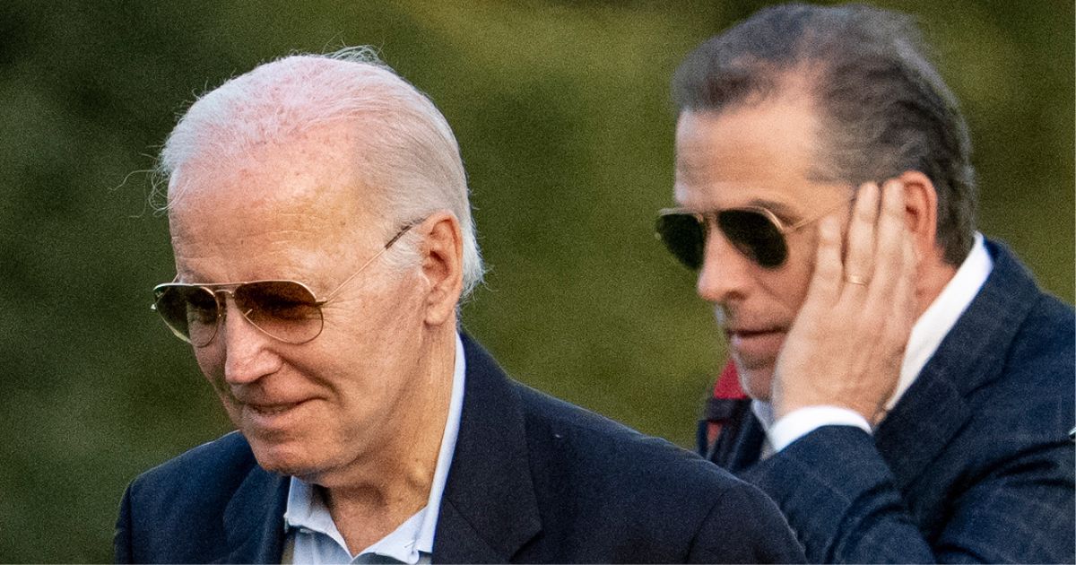 President Joe Biden, left, and his son Hunter Biden, right, arrive at Fort McNair in Washington, D.C., on June 25.