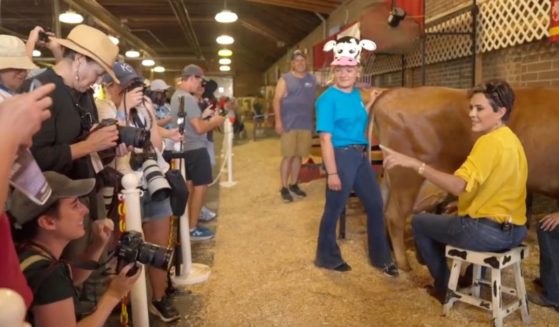 Kari Lake was at the Iowa State Fair on Friday, and she left one New York Times' reporter speechless when she discussed gender - while milking a cow.