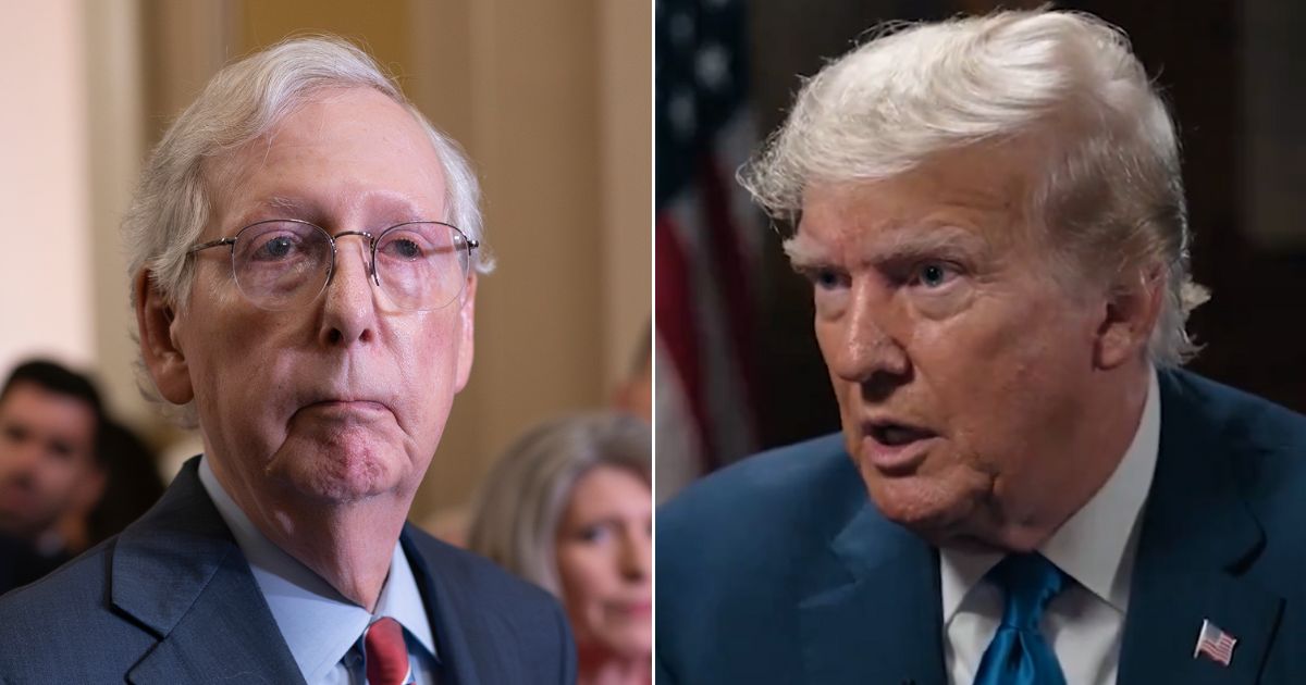 Former President Donald Trump, right, called out Senate Minority Leader Mitch McConnell, left, on Wednesday.